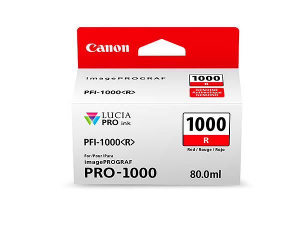Canon Blekk LUCIA PFI-1000R Rød Til Canon ImagePrograf Pro-1000 80ml 
